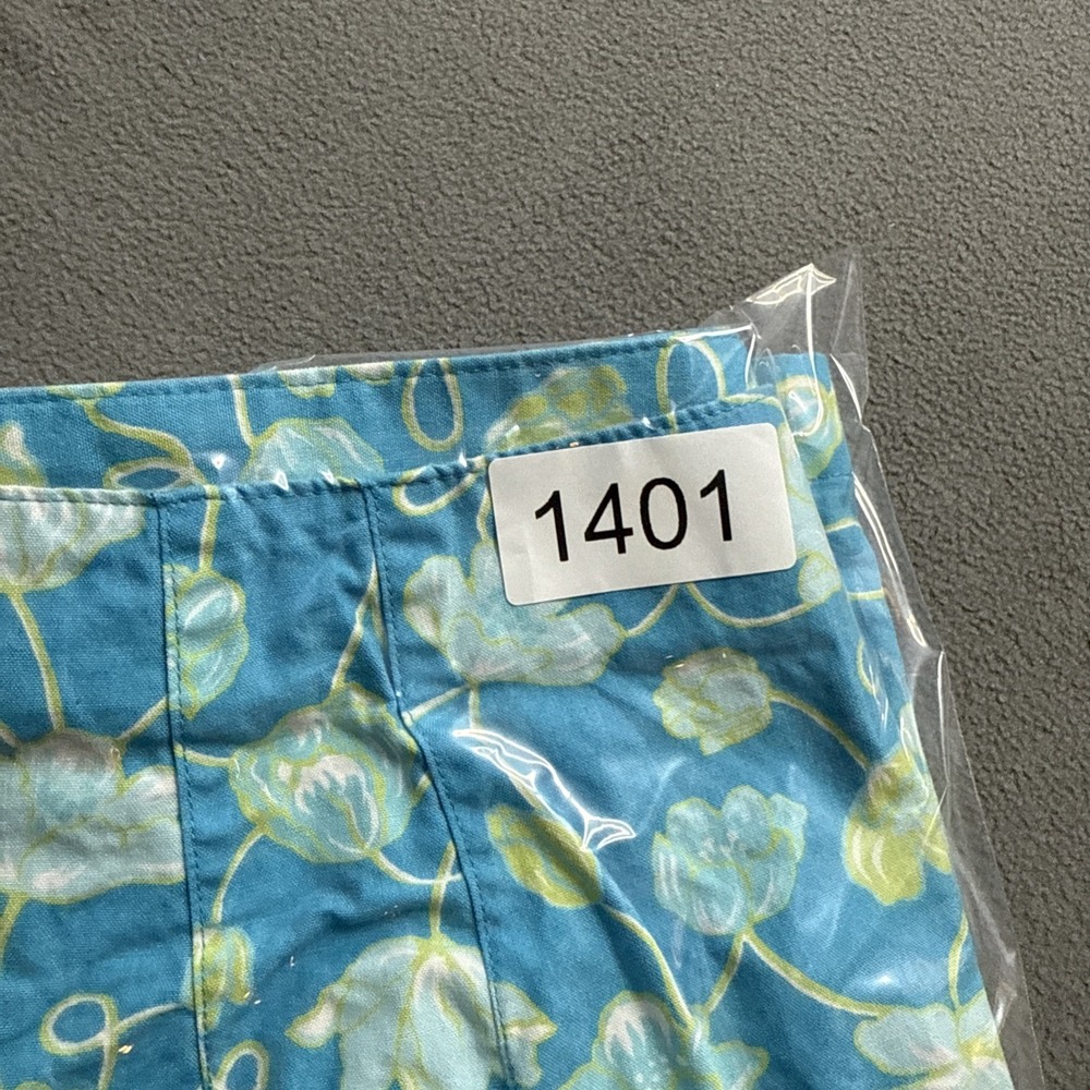 Talbots Wrap Skirt Womens 14 Blue Floral Wrap ALine Knee Length Cotton Light - Picture 11 of 11